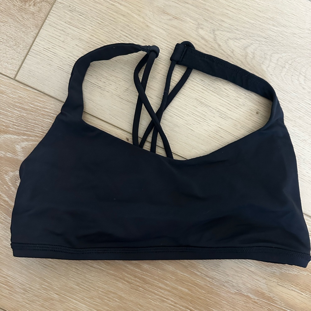 Black Strappy Sports Bra